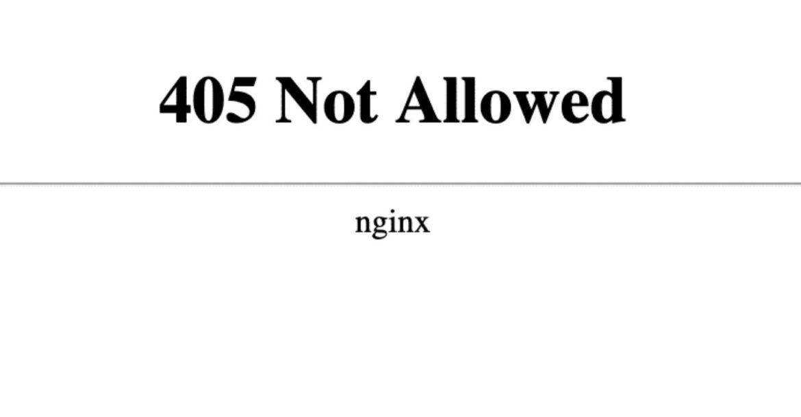 Como corrigir erro 405 Method Not Allowed? 18 erro 405